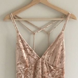 Strappy Crushed Velvet Midi Dress